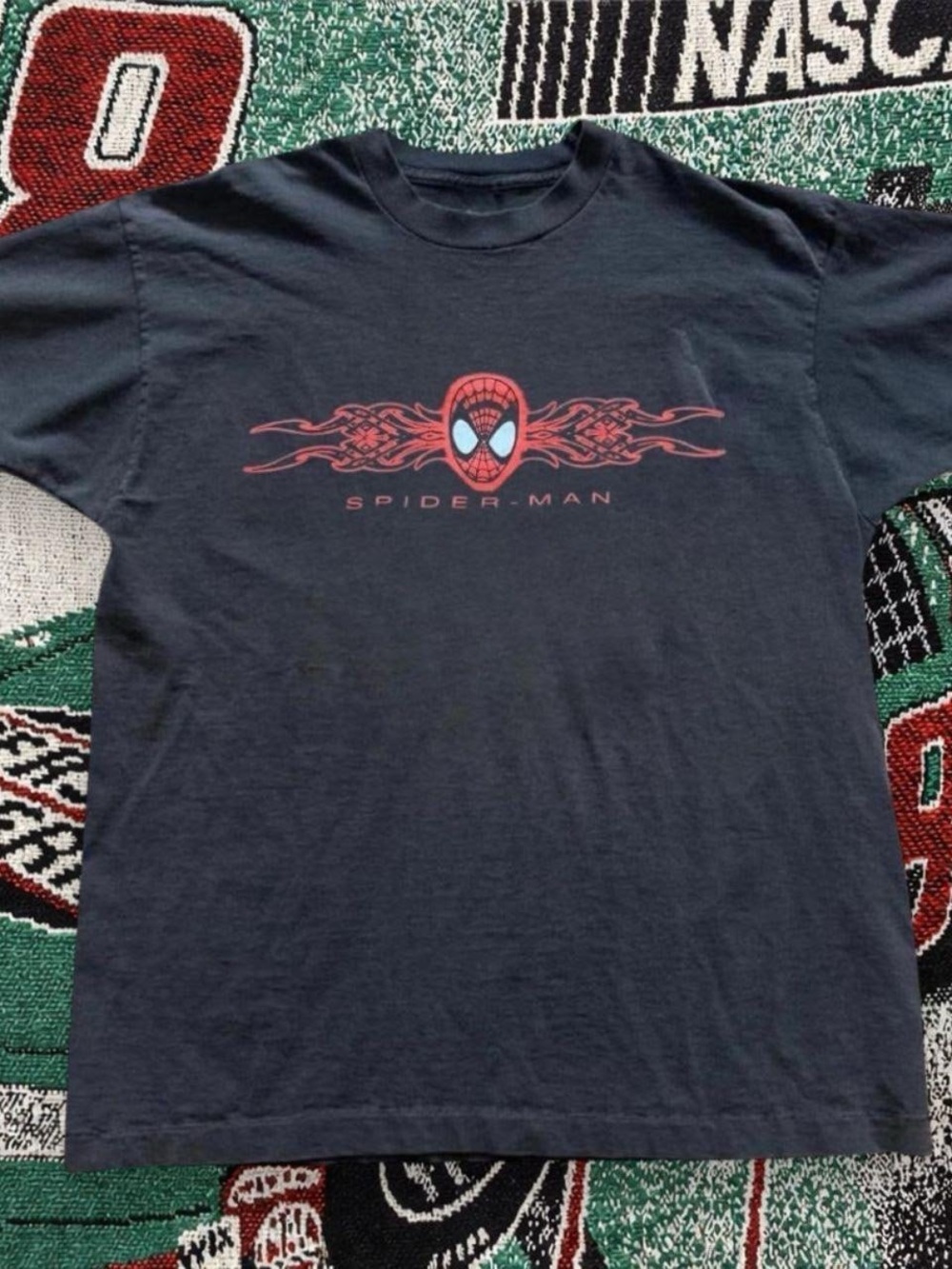 Gildan Black Spider-Man Graphic Tee with Red